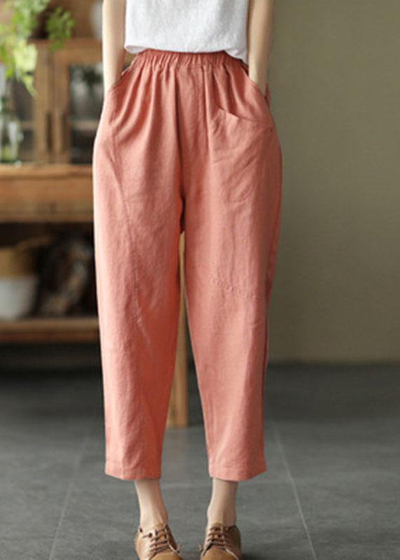 Lose hellgrüne Taschen Sommerhose Leinen