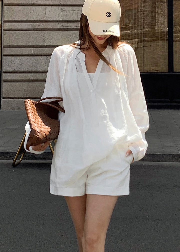 White Long Sleeve Two-Piece Set