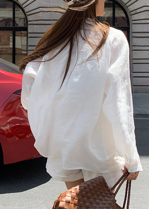 White Long Sleeve Two-Piece Set