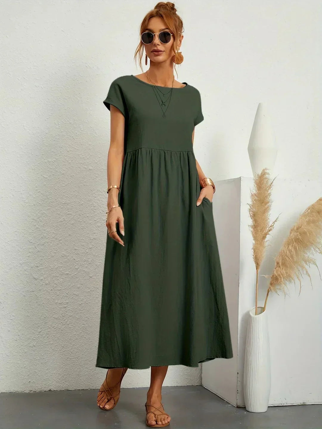 HEIKE | FLOWING MIDI DRESS OF TIMELESS ELEGANCE