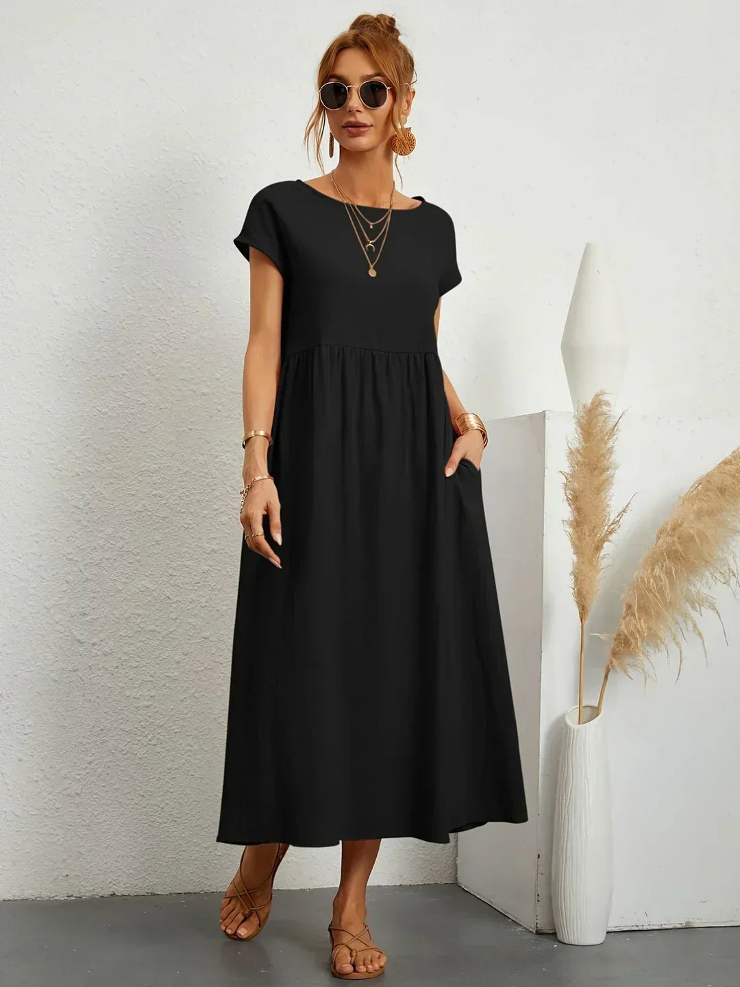 HEIKE | FLOWING MIDI DRESS OF TIMELESS ELEGANCE