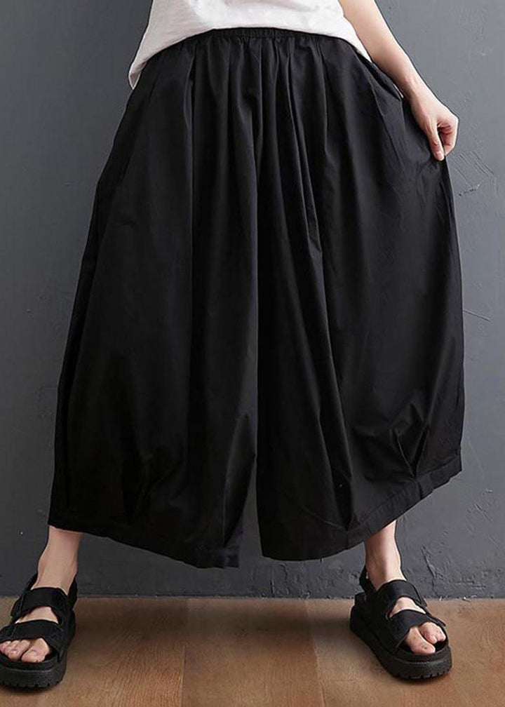 Black High Waist Asymmetrical Linen Pants