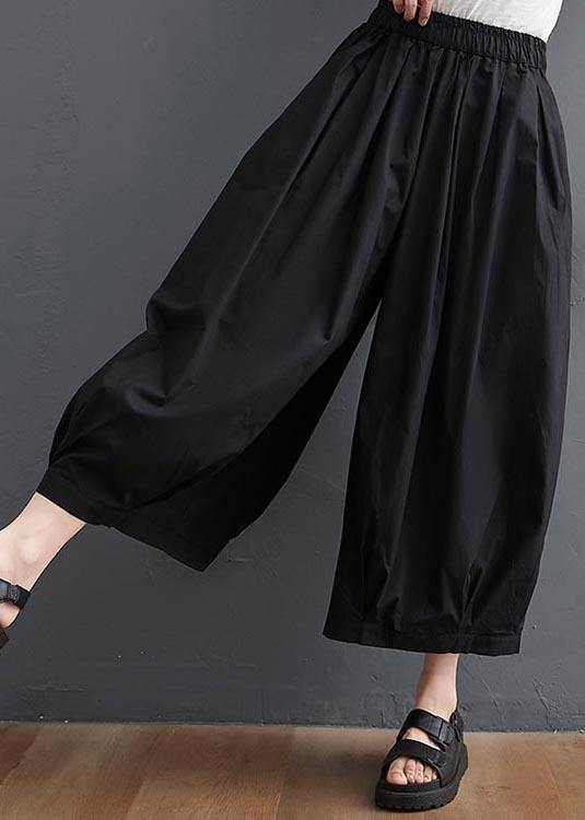 Black High Waist Asymmetrical Linen Pants