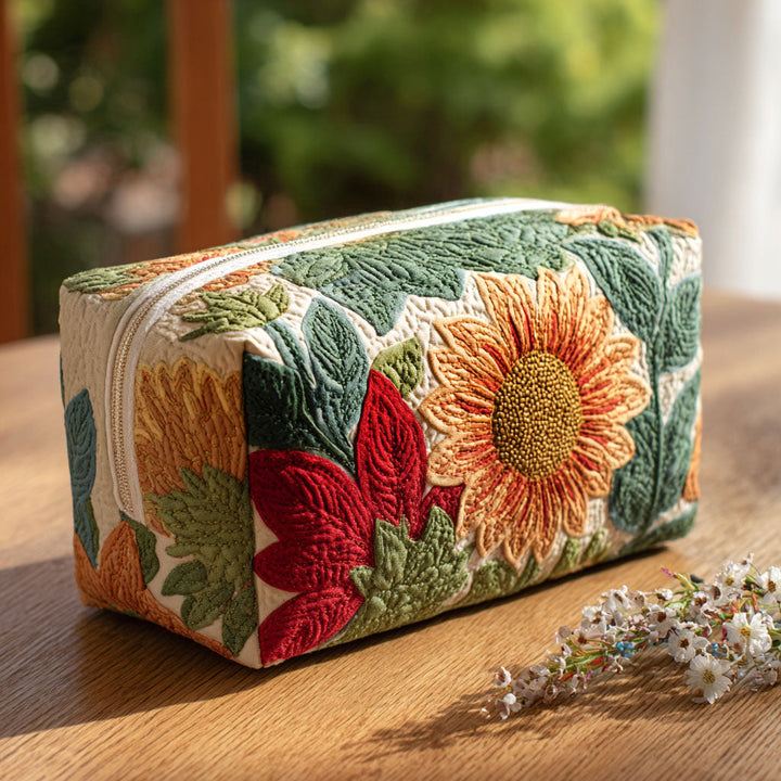 Quilted beauty case with morning flower NCU0PT9257
