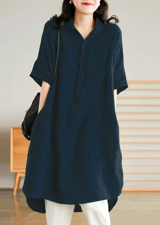Jade Green Linen Shirt Dress