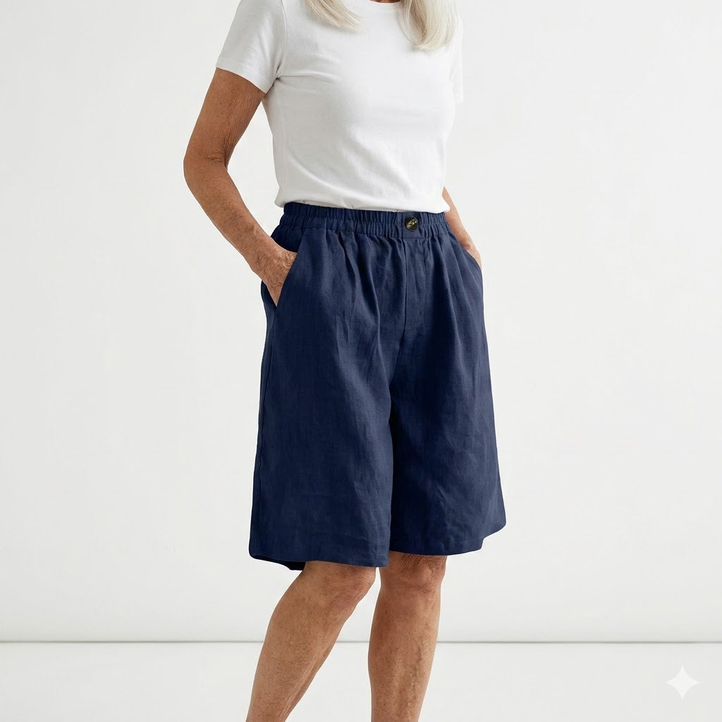 Wandeline | Natural Elastic Waist Loose Shorts