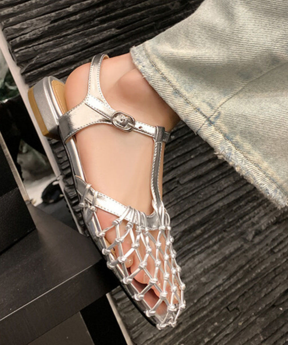 Gold Hollow Buckle Strap Sandals