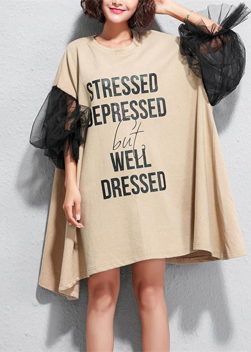 Lace Patchwork Midi Cotton Dress