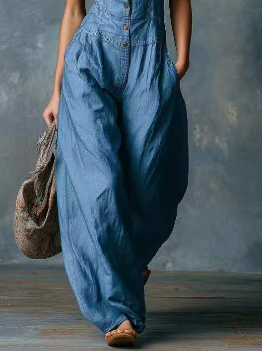 Daisy Denim Effect Jumpsuit