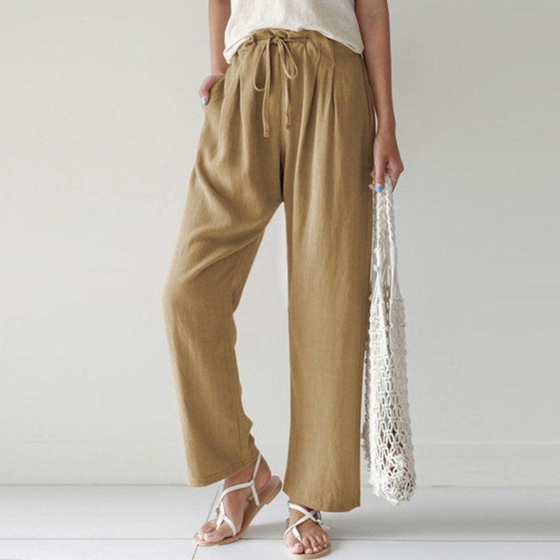 Vara - Relaxed Fit Pants with Adjustable Waist