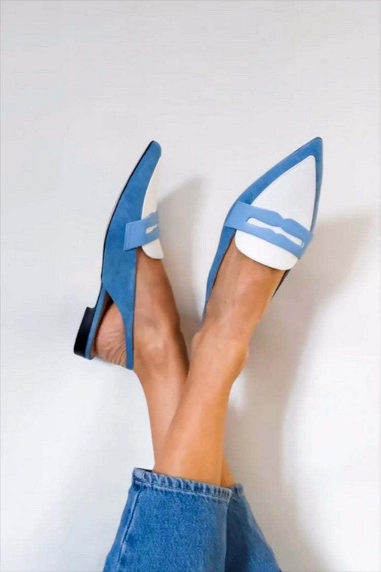 Bianca | Blue Slingback Loafers