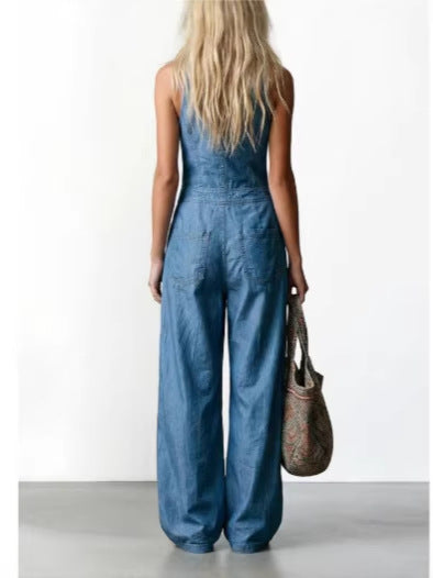 Daisy Denim Effect Jumpsuit