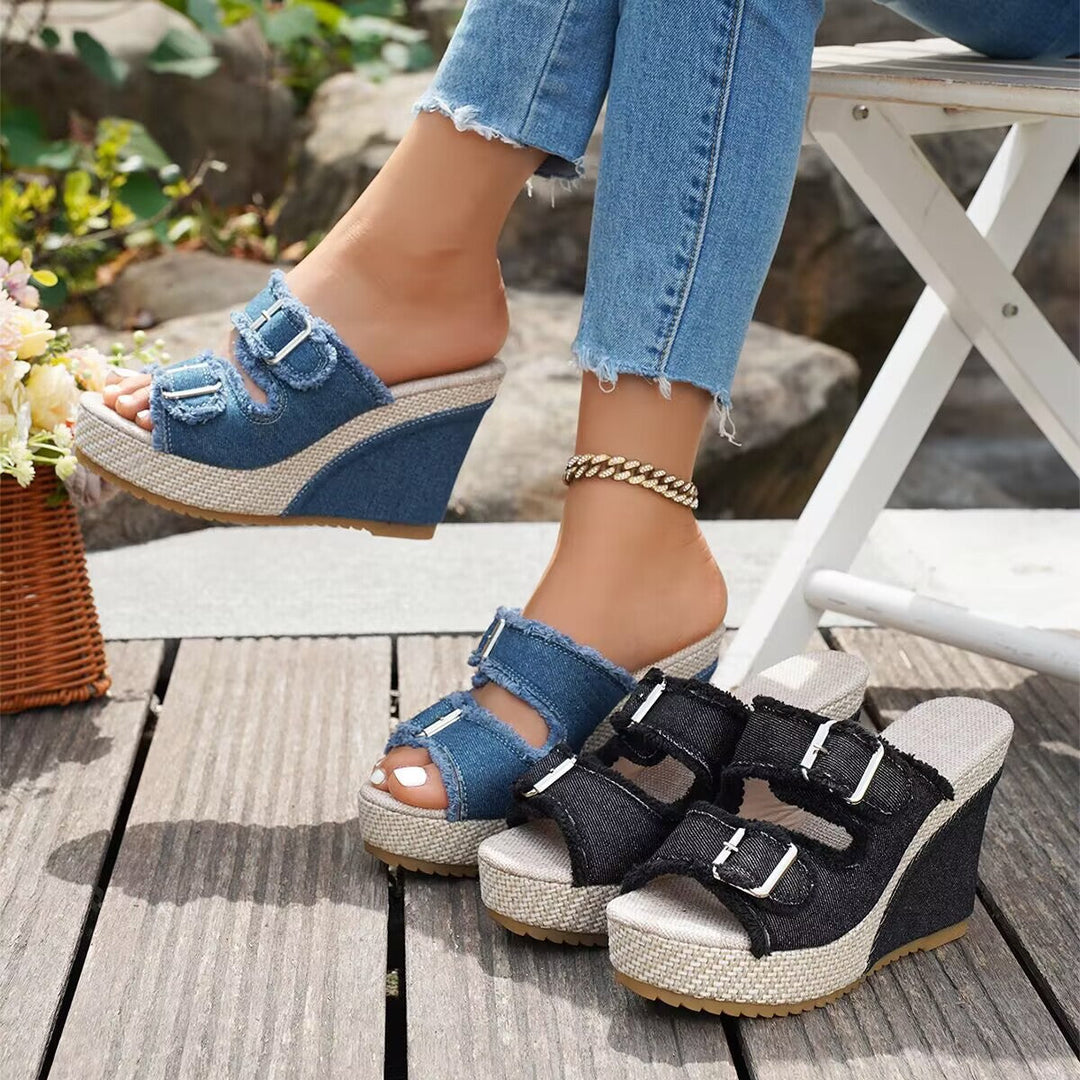 Atelier | Frayed Edge Wedge Sandal