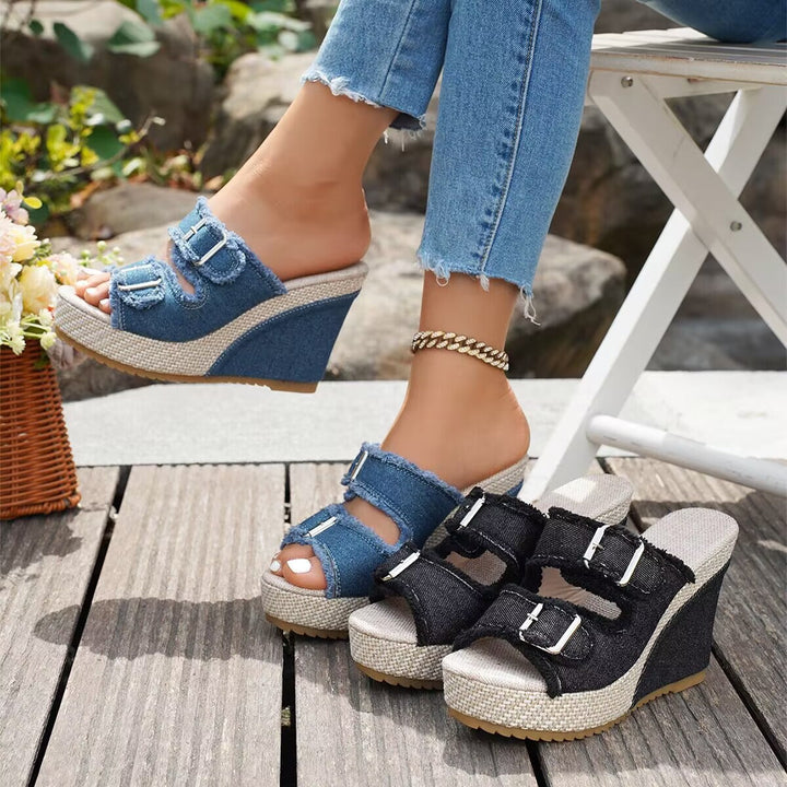 Atelier | Frayed Edge Wedge Sandal