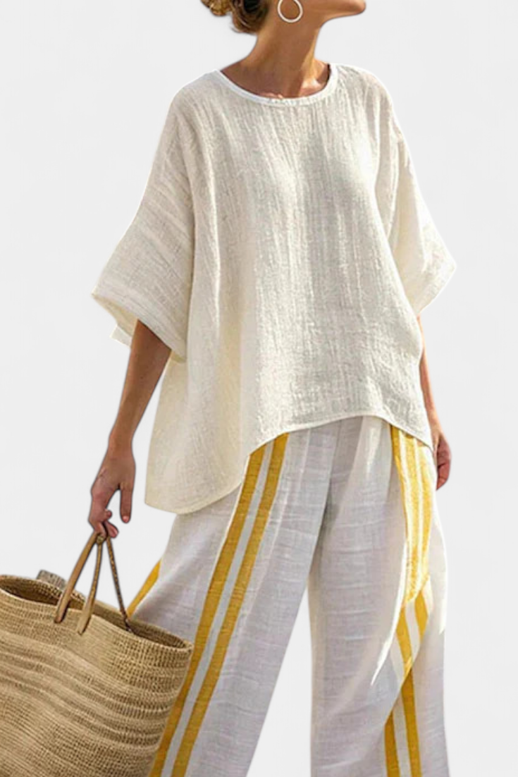 Bella | Yellow Stripes Two-Piece Set