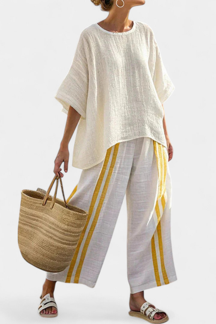Bella | Yellow Stripes Two-Piece Set