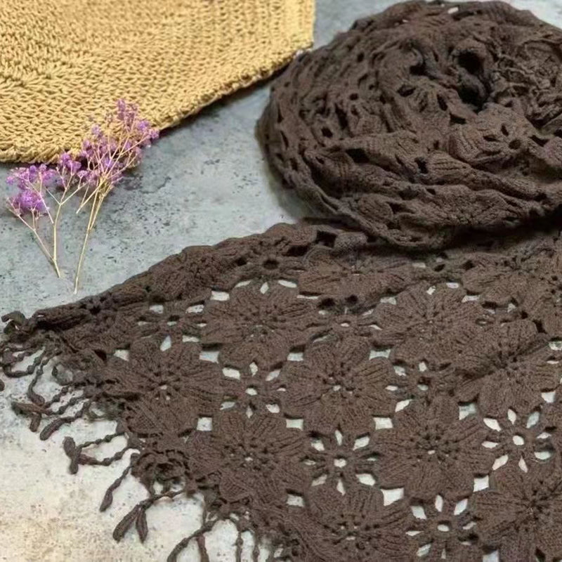 Indigo | Casual Floral Hollow Scarf