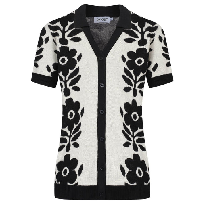 Black | casual vintage floral jacquard cardigan