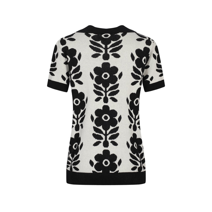 Black | casual vintage floral jacquard cardigan