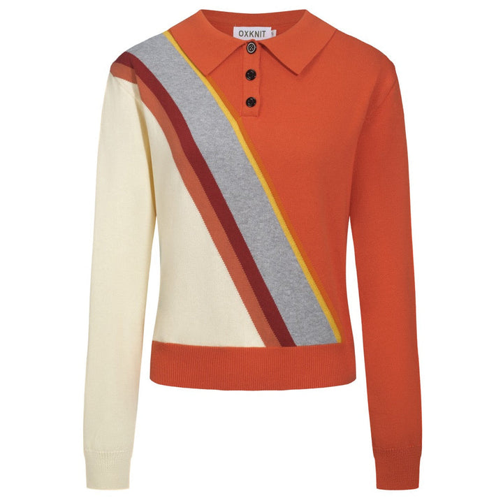 Orange | Vintage Diagonal Stripe Knitwear