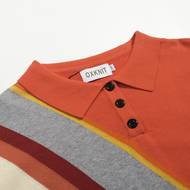 Orange | Vintage Diagonal Stripe Knitwear