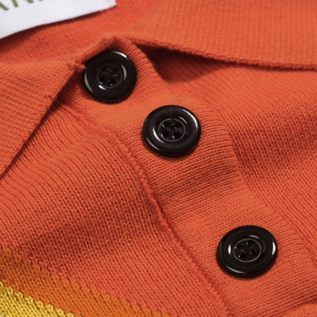 Orange | Vintage Diagonal Stripe Knitwear