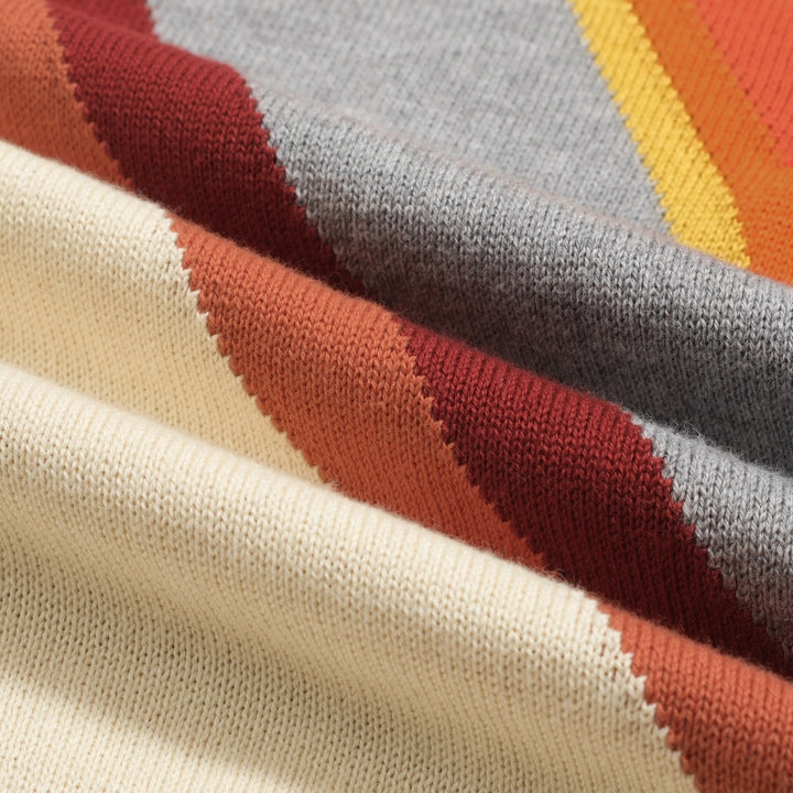 Orange | Vintage Diagonal Stripe Knitwear