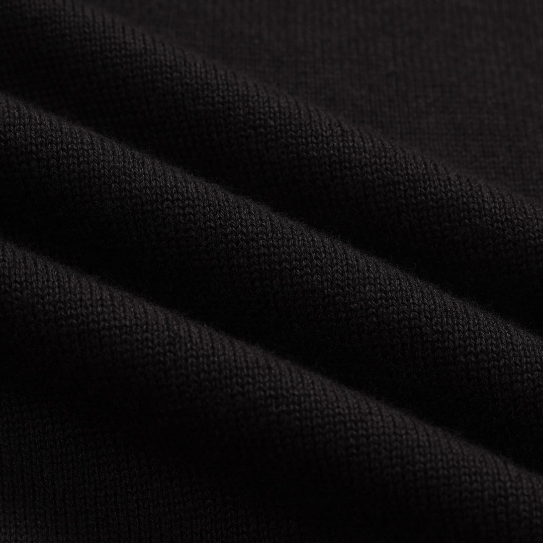 Black | Retro Pocket V-Neck Knitted T-Shirt