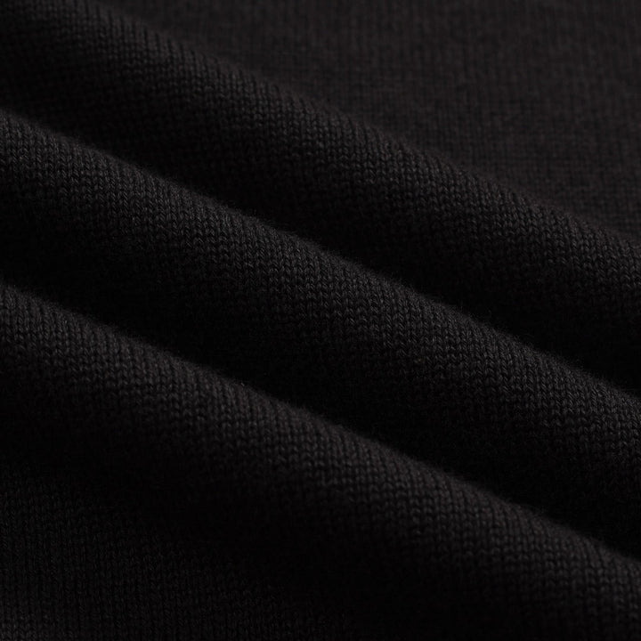 Black | Retro Pocket V-Neck Knitted T-Shirt