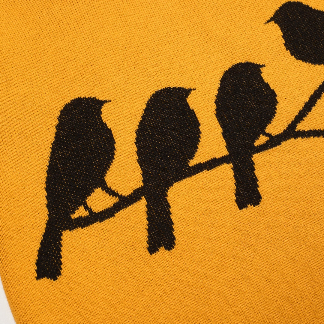 Yellow | Retro Bird Jacquard Knitwear