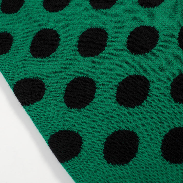 Green | Vintage Polka Dot Jacquard Polo Knit T-shirt