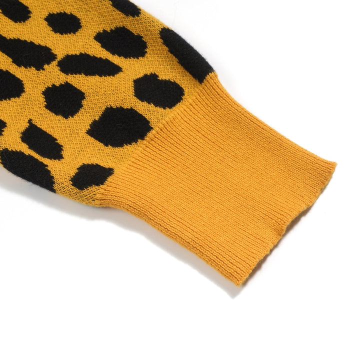Green | cheetah jacquard vintage knitwear