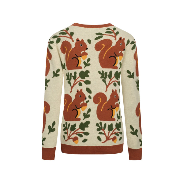 Brown | vintage squirrel check knitted cardigan