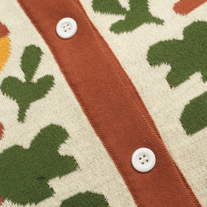 Brown | vintage squirrel check knitted cardigan