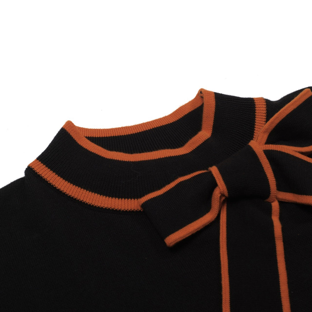 Black | street art retro fashion knit polo shirt