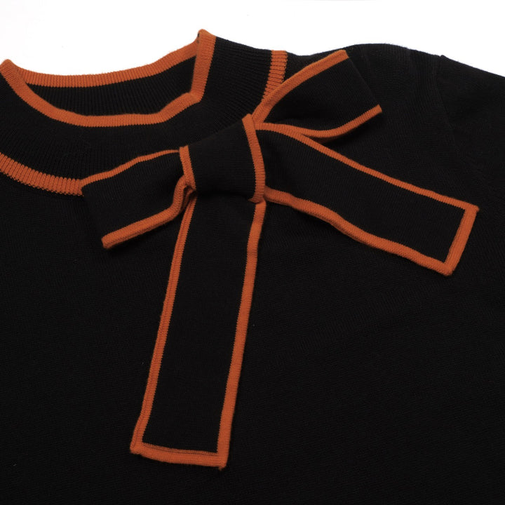 Black | street art retro fashion knit polo shirt