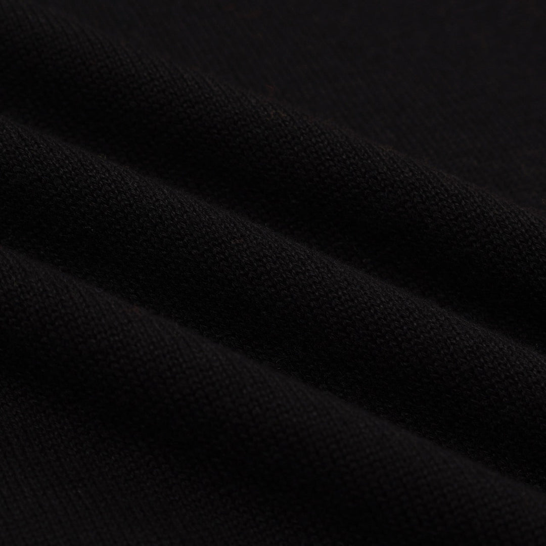 Black | street art retro fashion knit polo shirt