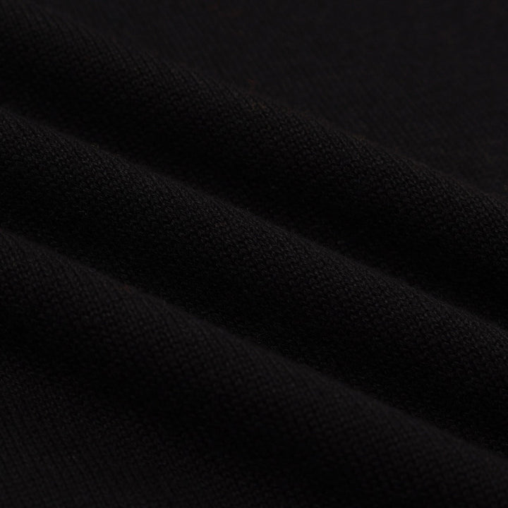 Black | street art retro fashion knit polo shirt