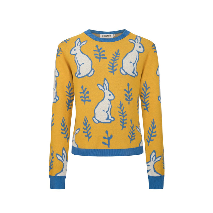Yellow | rabbit plant knitted dress knitted set