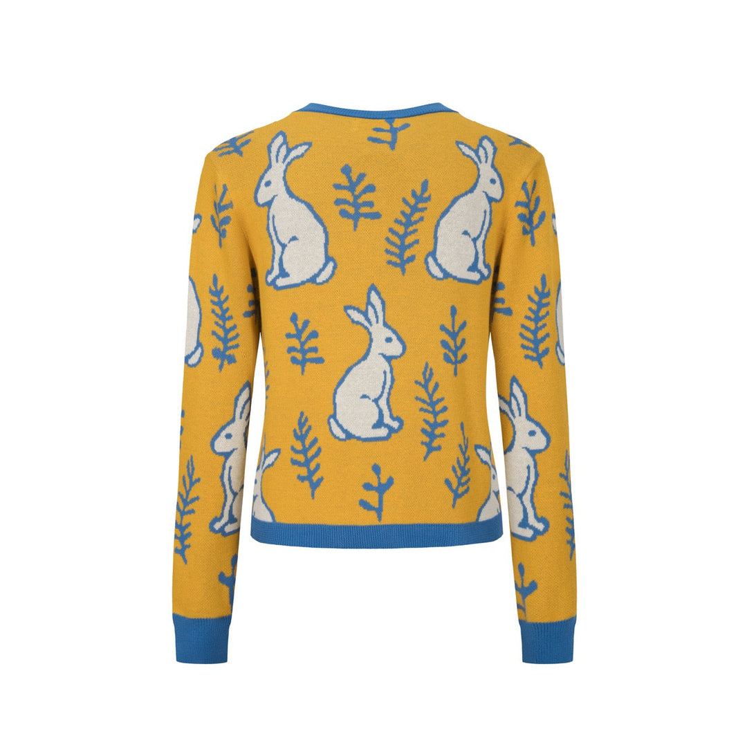 Yellow | rabbit plant knitted dress knitted set