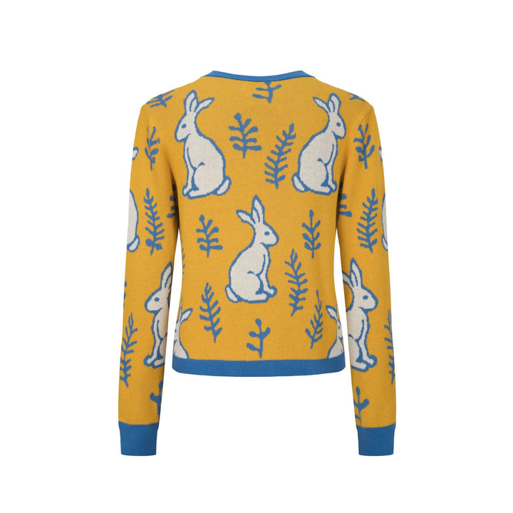 Yellow | rabbit plant knitted dress knitted set