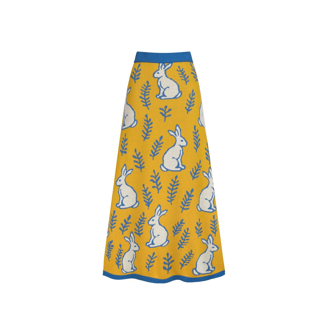 Yellow | rabbit plant knitted dress knitted set