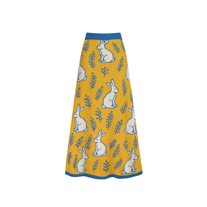 Yellow | rabbit plant knitted dress knitted set