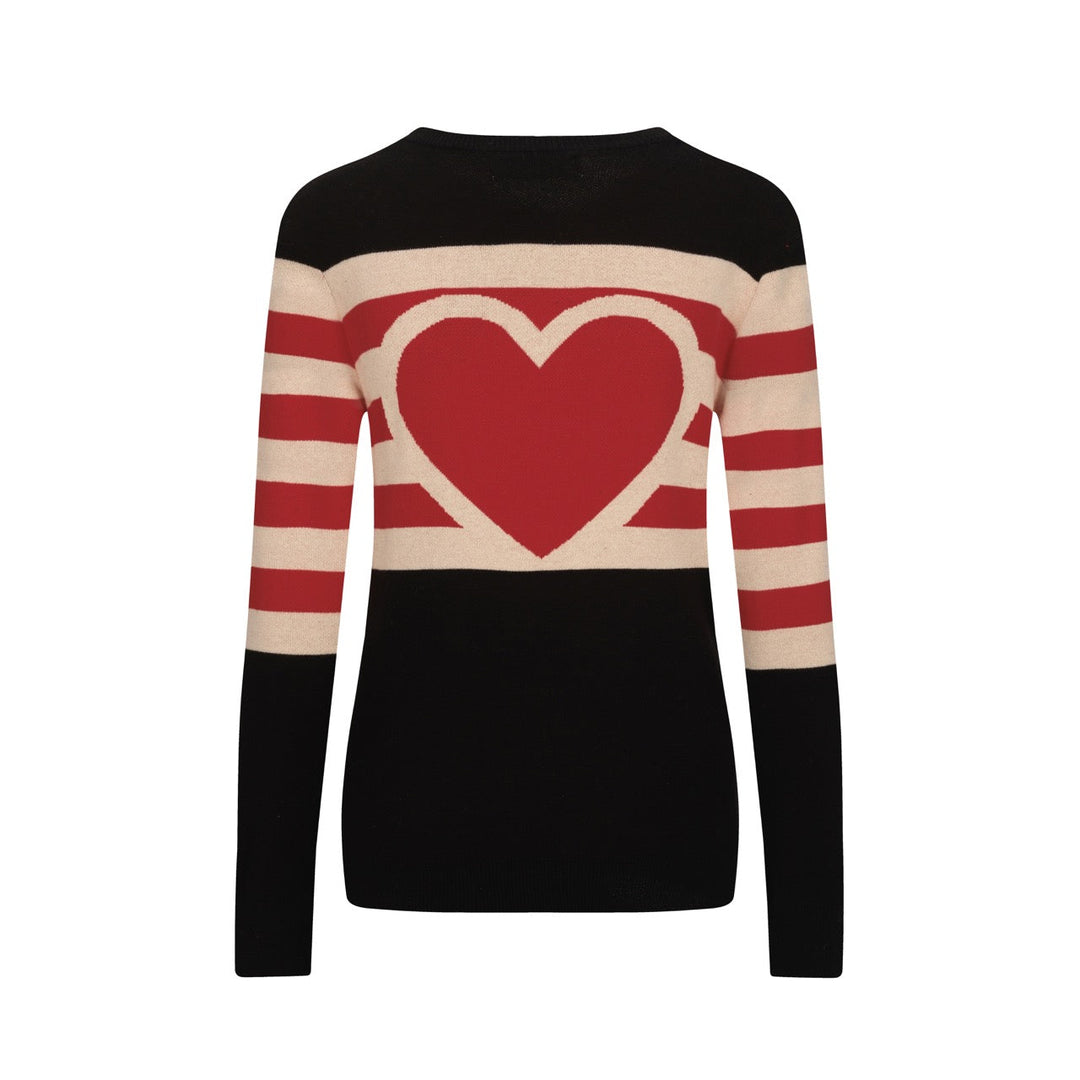Black | love stripe vintage jacquard knitwear