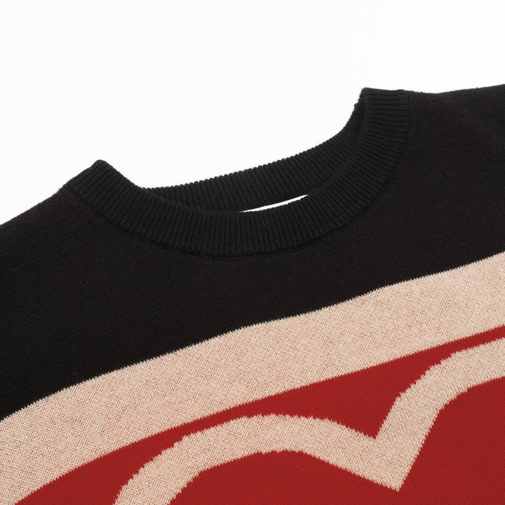 Black | love stripe vintage jacquard knitwear