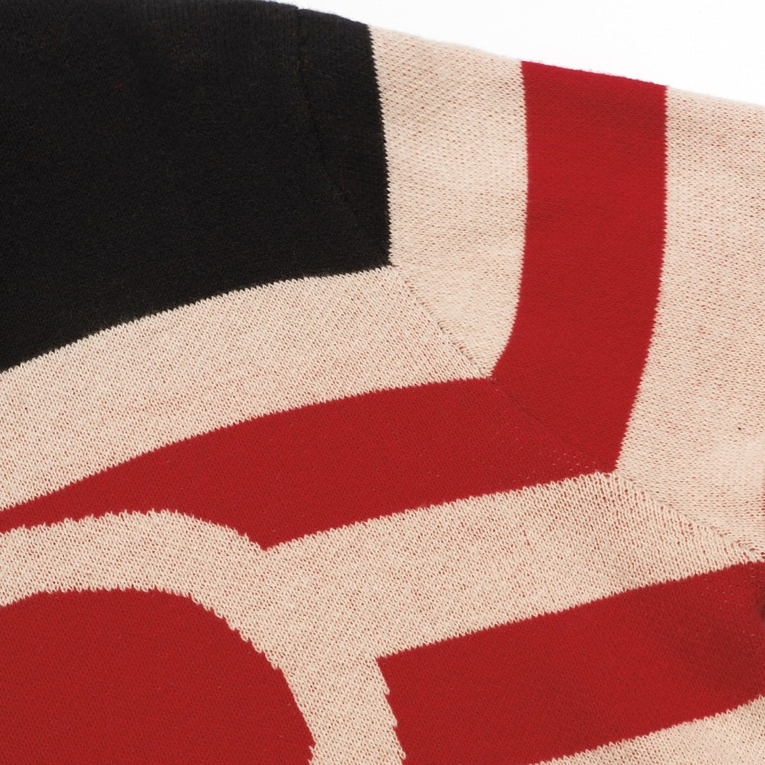 Black | love stripe vintage jacquard knitwear