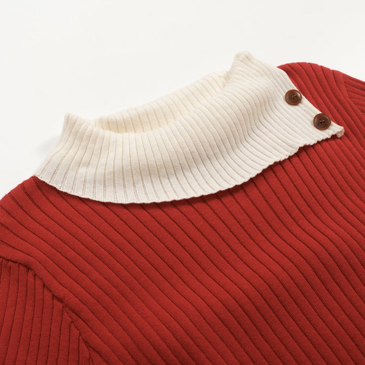 Red | Classic Vintage Jacquard Knit Top