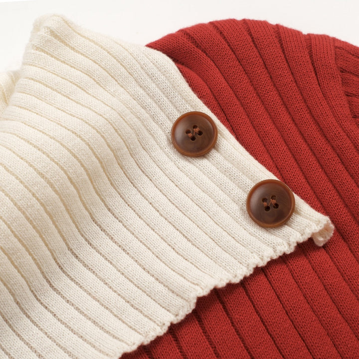 Red | Classic Vintage Jacquard Knit Top