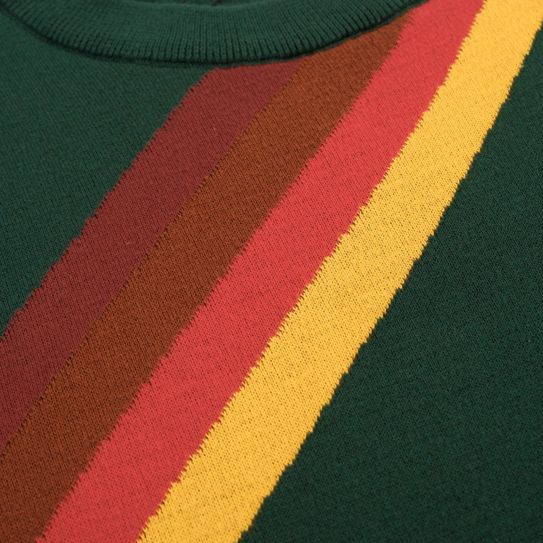 Green | Striped Classic Retro Jacquard Knit T-Shirt