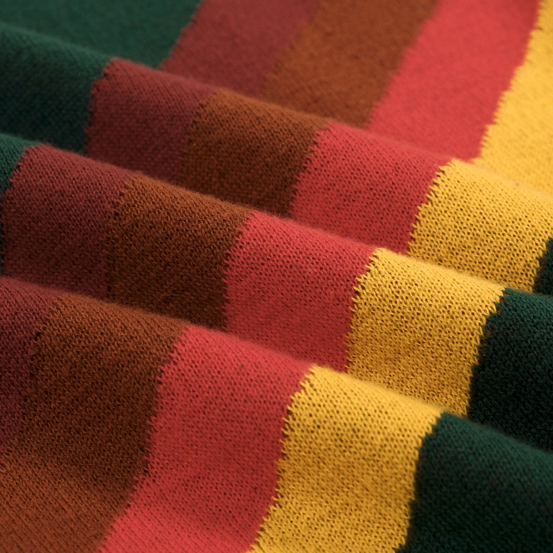 Green | Striped Classic Retro Jacquard Knit T-Shirt
